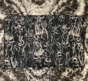 Black and White Smoke Burning Skull Quilted Pillow Sham Case